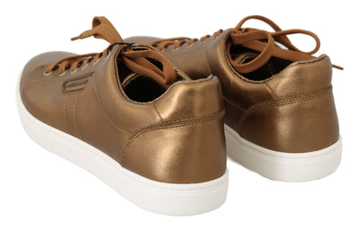 Dolce &amp; Gabbana Gouden Leren Heren Casual Sneakers