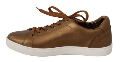 Dolce &amp; Gabbana Gouden Leren Heren Casual Sneakers