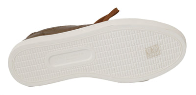 Dolce &amp; Gabbana Gouden Leren Heren Casual Sneakers