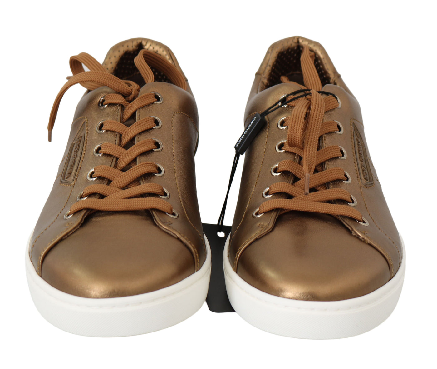 Dolce &amp; Gabbana Gouden Leren Heren Casual Sneakers