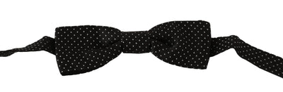 Nœud papillon ajustable en soie à pois noirs Dolce &amp; Gabbana pour homme