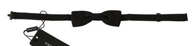 Nœud papillon ajustable en soie à pois noirs Dolce &amp; Gabbana pour homme