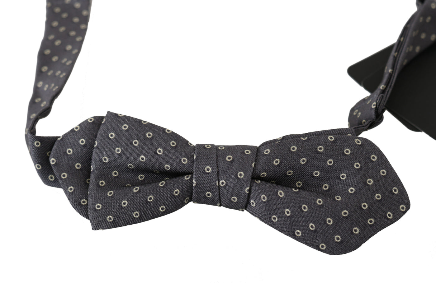 Dolce &amp; Gabbana Grijze Cirkels Zijden Slanke Verstelbare Hals Papillon Heren Strik