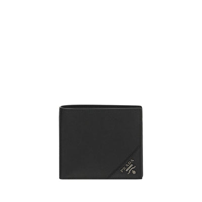 Prada Black Calf Leather Bos Taurus Wallet