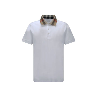 Burberry White Cotton Polo Shirt