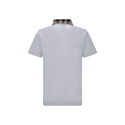 Burberry White Cotton Polo Shirt