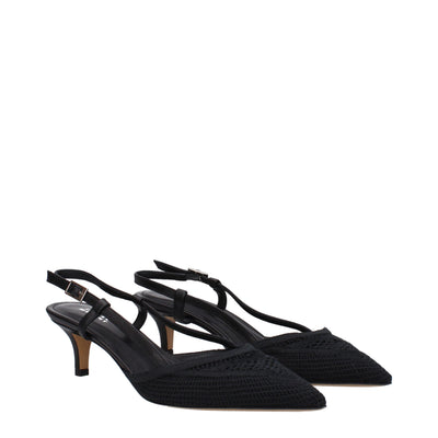 Isabel Marant Black Fabric Mid Heel Pumps