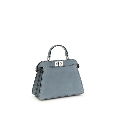 Fendi Light Blue Calf Leather Bos Taurus Handbag