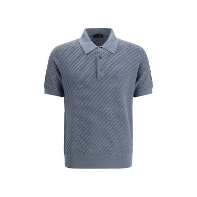 Brioni Light Blue Cotton Polo Shirt