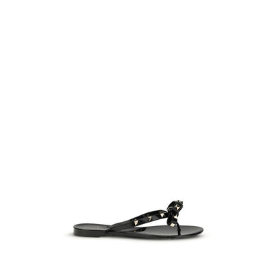 Valentino Garavani Black Pvc Flat Sandals