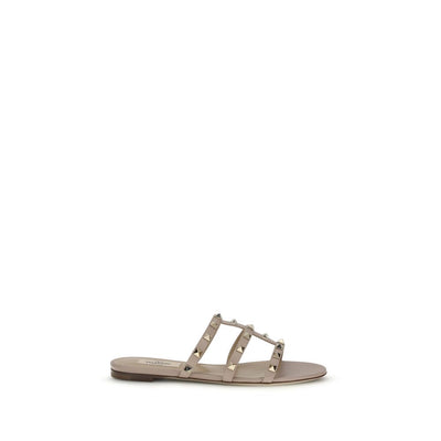 Valentino Garavani Beige Calf Leather Bos Taurus Sandals