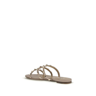 Valentino Garavani Beige Calf Leather Bos Taurus Sandals