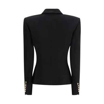 Balmain Black Wool Jackets And Coat