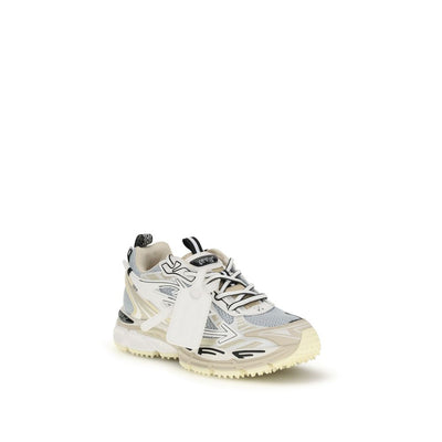Off-White Multicolor Polyester Athletic Sneakers