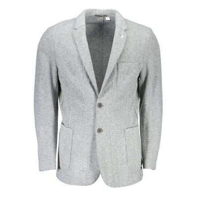 Gant Gray Polyester And Wool Blazer
