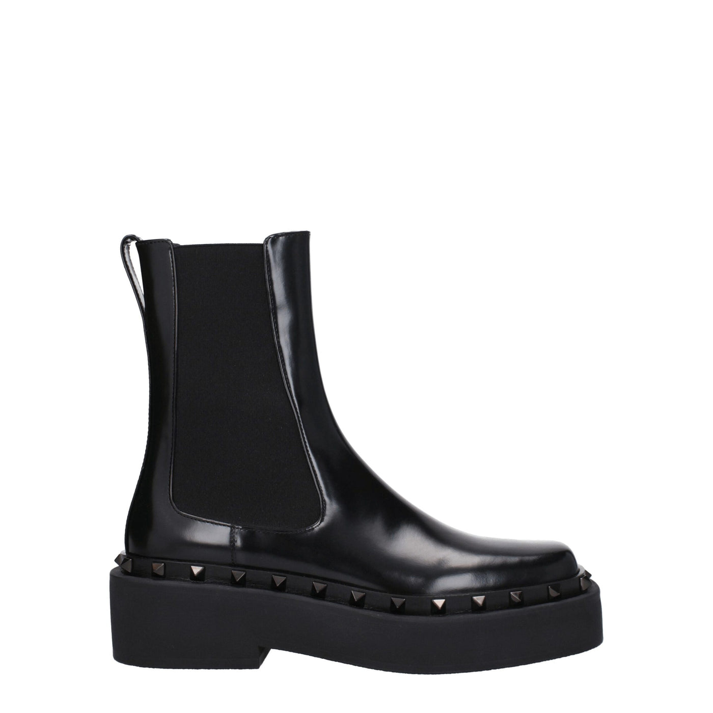 Valentino Garavani Black Leather Ankle Boots