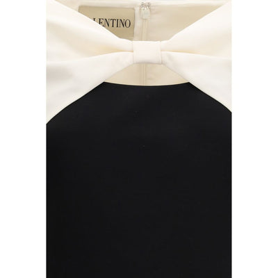 Valentino Black Fleece Wool Cocktail Dress