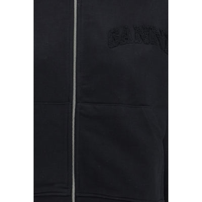 Ganni Black Cotton Sweatshirt