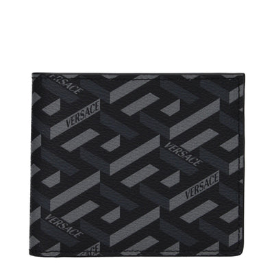 Versace Black Fabric Wallet
