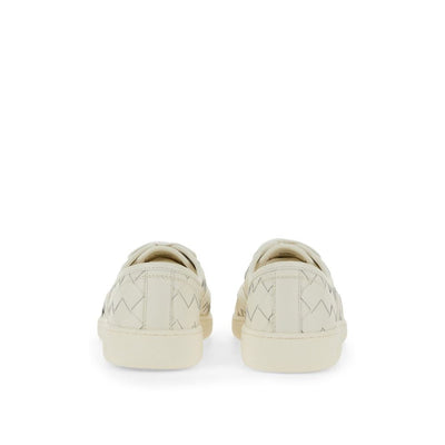 Bottega Veneta White Calfskin Low Top Sneakers