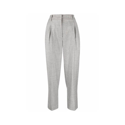 Brunello Cucinelli Gray Polyamide Cropped Pants