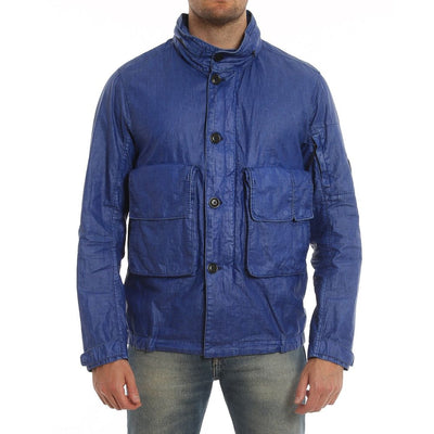C.P. Company Blue Linen Full-Length Jacket