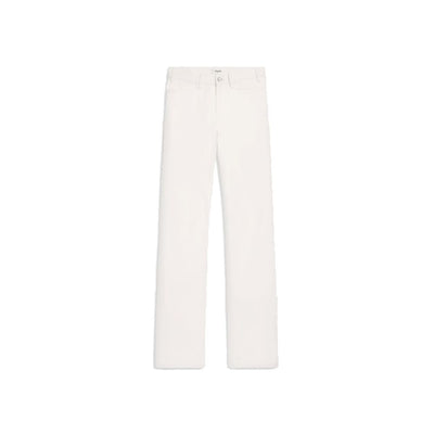 Celine White Cotton Straight-Leg Jeans