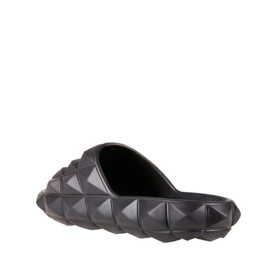 Valentino Garavani Black Rubber Slippers