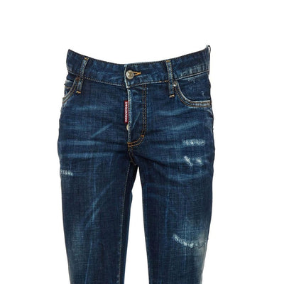 Dsquared² Blue Cotton Slim Fit Jeans