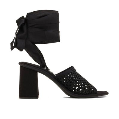 Miu Miu Black Fabric Strap-On Sandals