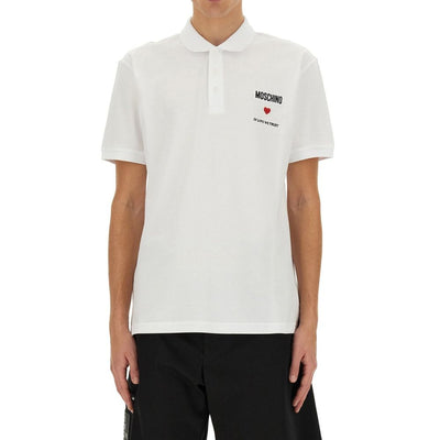 Moschino Couture White Cotton Polo Shirt