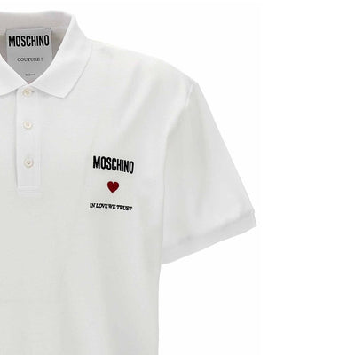 Moschino Couture White Cotton Polo Shirt