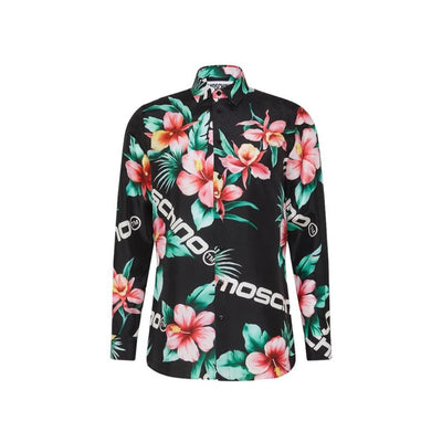Moschino Couture Black Silk Pattern Shirt