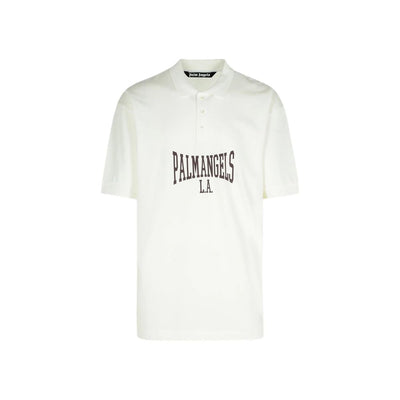 Palm Angels White Cotton Polo Shirt