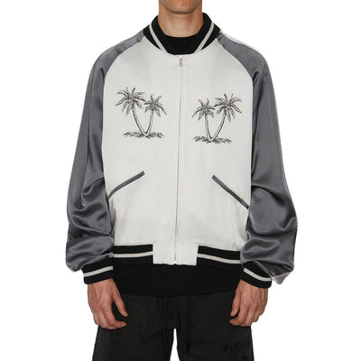 Palm Angels Gray Acetate Bomber