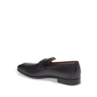 Salvatore Ferragamo Black Calfskin Slip-On Loafers