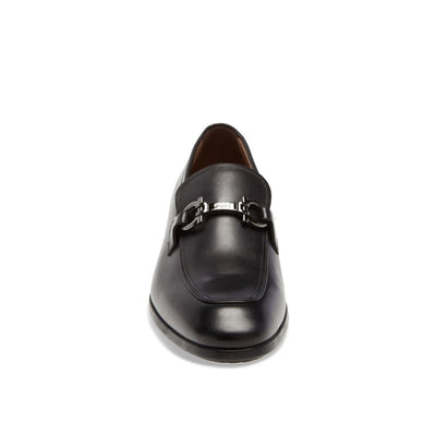 Salvatore Ferragamo Black Calfskin Slip-On Loafers