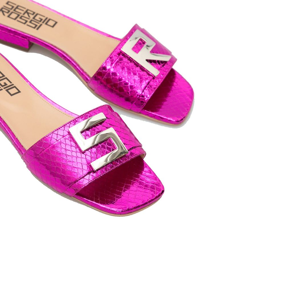 Sergio Rossi Multicolor Calfskin Platform Sandals