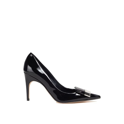 Sergio Rossi Black Calfskin High Heel Pumps