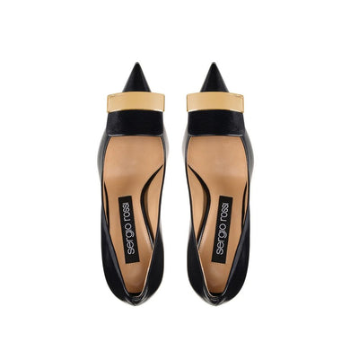 Sergio Rossi Black Calfskin High Heel Pumps