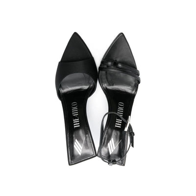 The Attico Black Silk Stiletto Heel Sandals