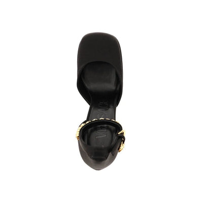 Versace Black Silk Platform Pumps