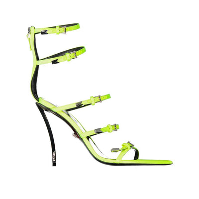 Versace Bicolor Silk Stiletto Heel Sandals