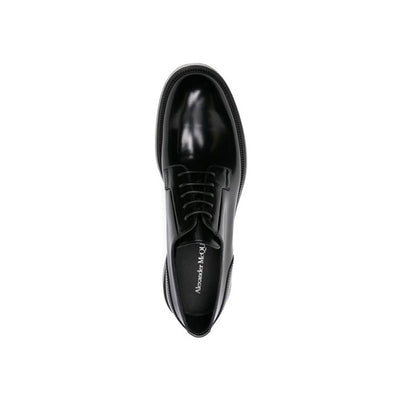 Alexander McQueen Black Calfskin Oxfords And Derbies