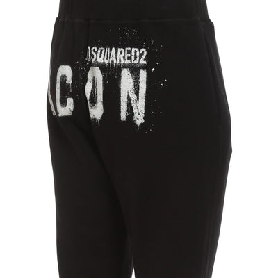 Dsquared² Black Cotton Joggers (Workout Pants)