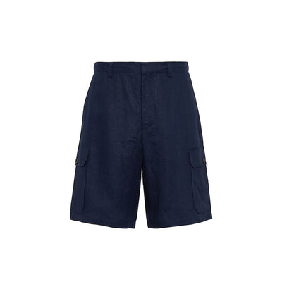 Prada Blue Linen Bermuda Shorts