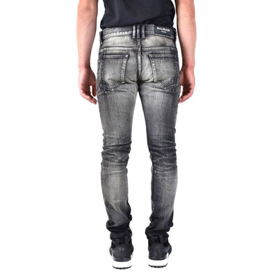 Balmain Black Cotton Skinny Jeans