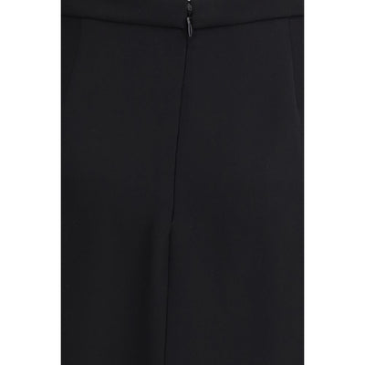Valentino Black Silk Long Skirt