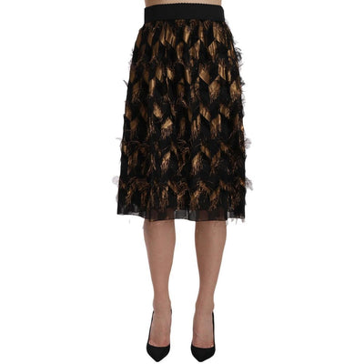 Dolce & Gabbana Bicolor Silk Midi Skirt