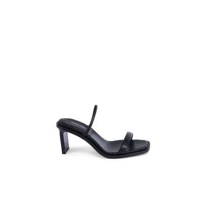 Calvin Klein Black Leather Stiletto Heel Sandals